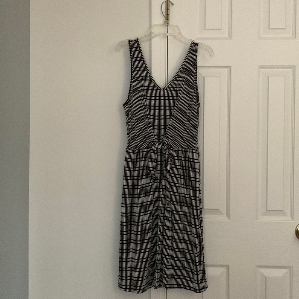 Caution to the Wind Black Summer Dress with Crème Detail (Women’s S)